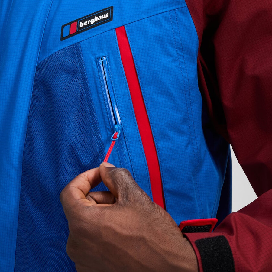 unisex storm 25 gore-tex-jacke - blaurot berghaus