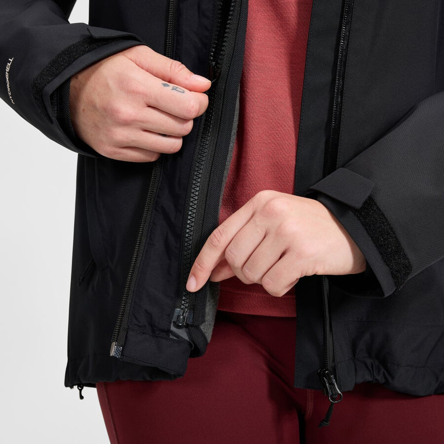 frauen asterby interaktive jacke - schwarzgrau berghaus