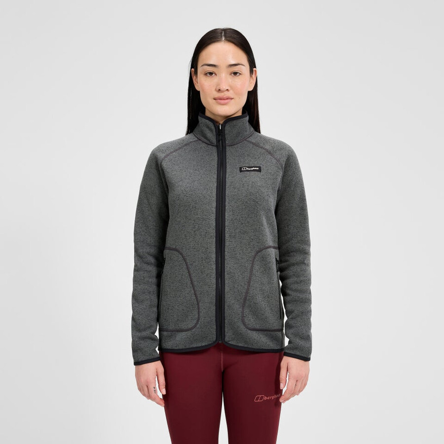 frauen asterby interaktive jacke - schwarzgrau berghaus