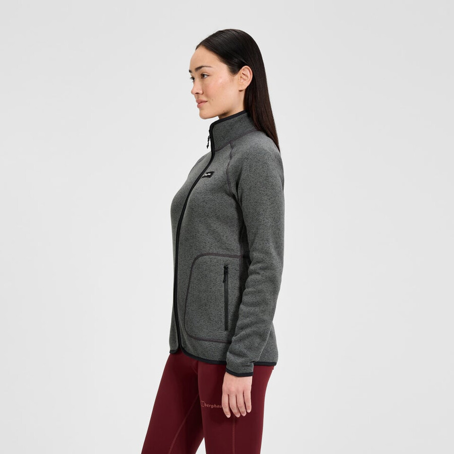 frauen asterby interaktive jacke - schwarzgrau berghaus