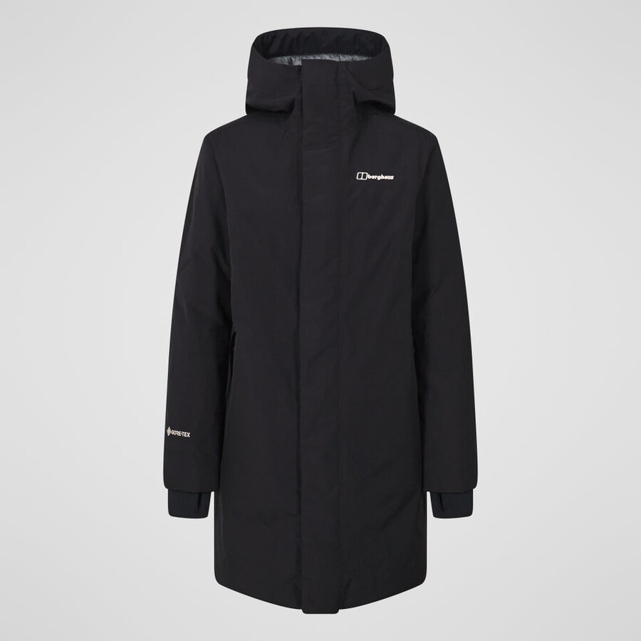 frauen ashberry gore-tex down parka - black die berghaus