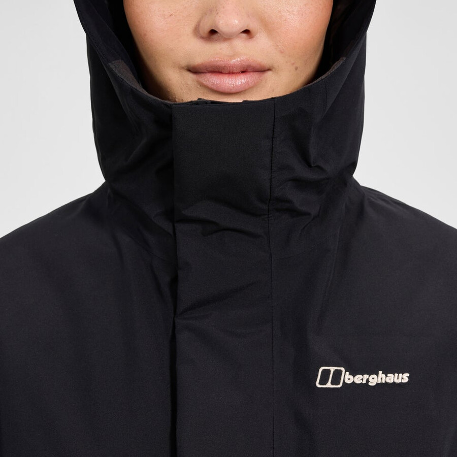 frauen ashberry gore-tex down parka - black die berghaus