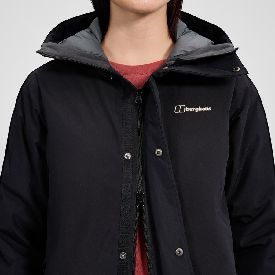 frauen ashberry gore-tex down parka - black die berghaus