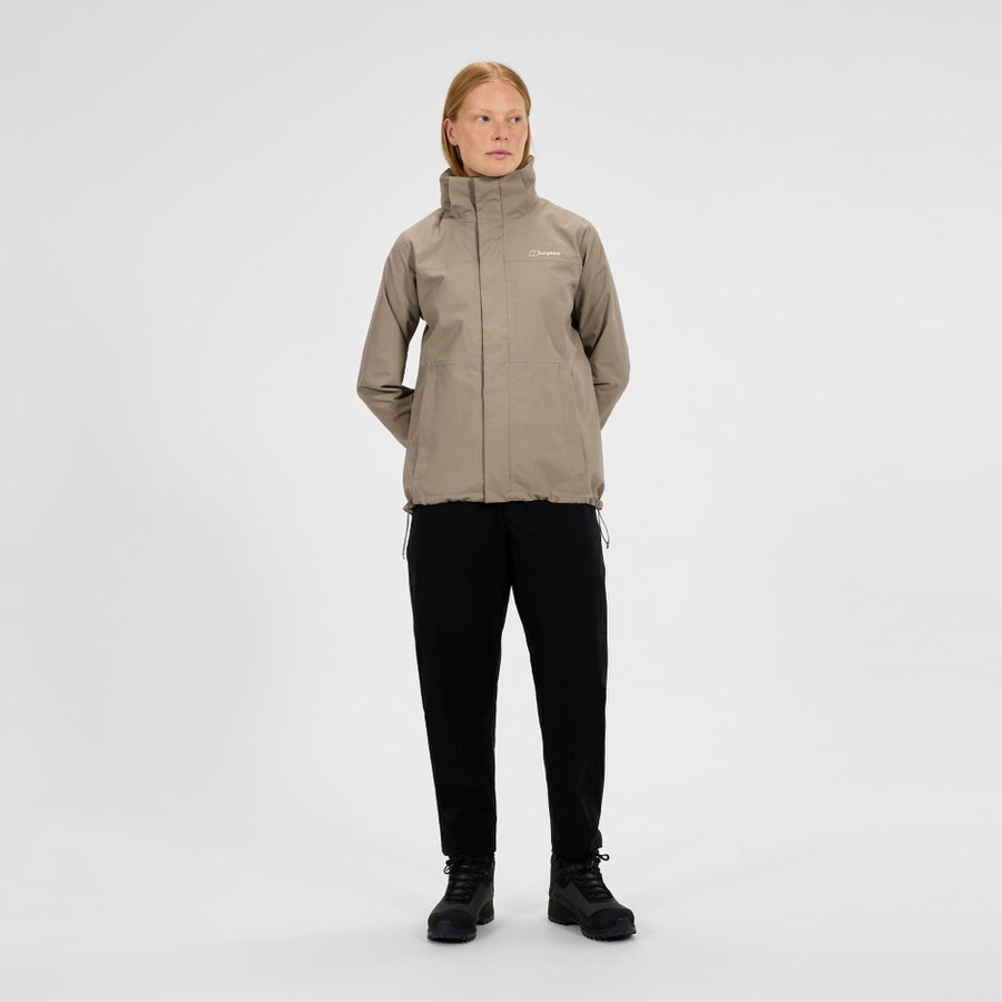 frauen bergsteiger 2.0 interactive gore-tex wasserdichte jacke - natural berghaus