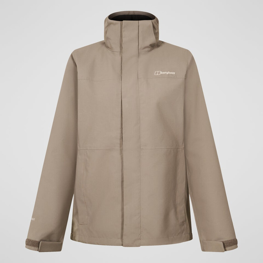 frauen bergsteiger 2.0 interactive gore-tex wasserdichte jacke - natural berghaus