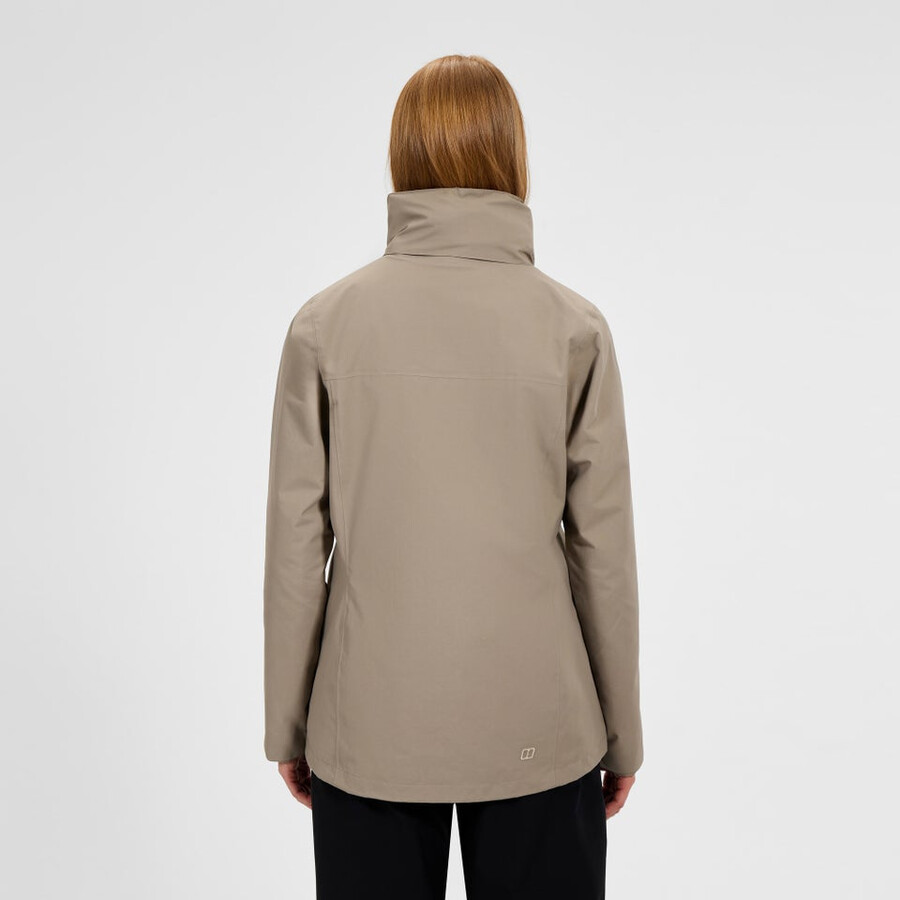 frauen bergsteiger 2.0 interactive gore-tex wasserdichte jacke - natural berghaus
