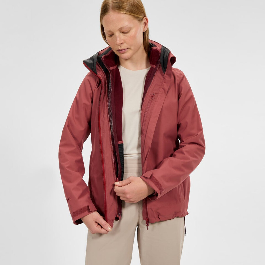 frauen durchstreifen gemini 3in1-jacke - rot berghaus