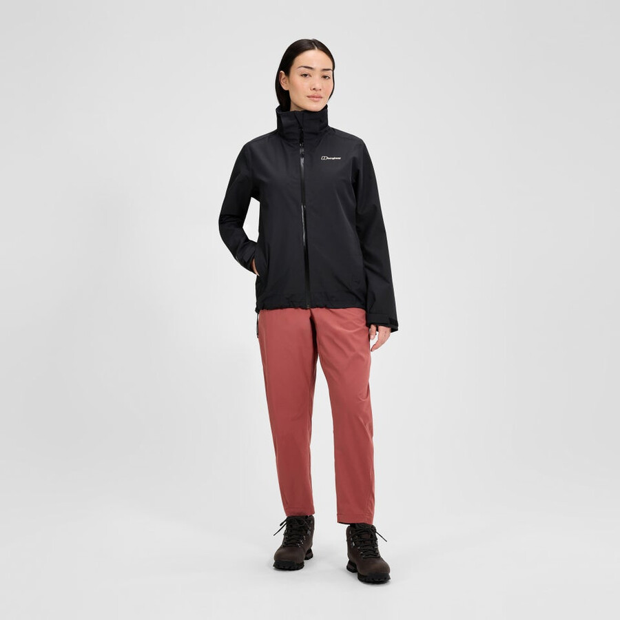 frauen durchstreifen interaktive jacke - schwarz berghaus