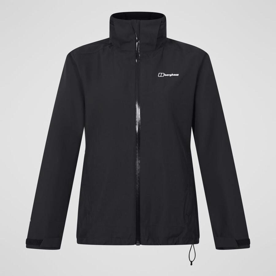 frauen durchstreifen interaktive jacke - schwarz berghaus