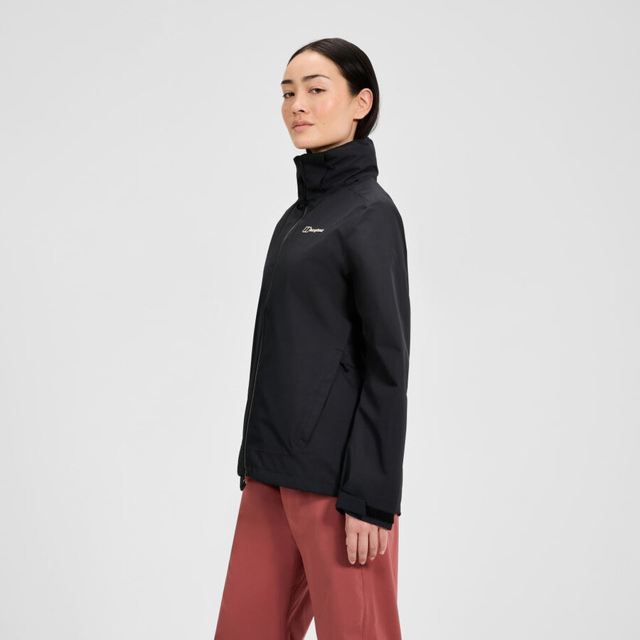 frauen durchstreifen interaktive jacke - schwarz berghaus