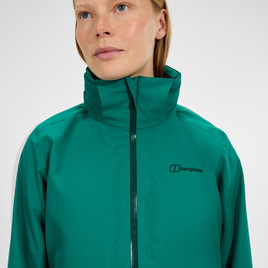 frauen durchstreifen interaktive jacke - grün berghaus