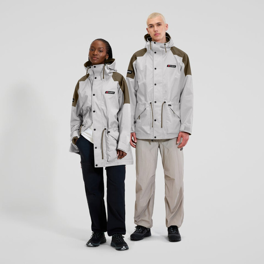 unisex berg meru gore-tex-jacke - braungrau berghaus