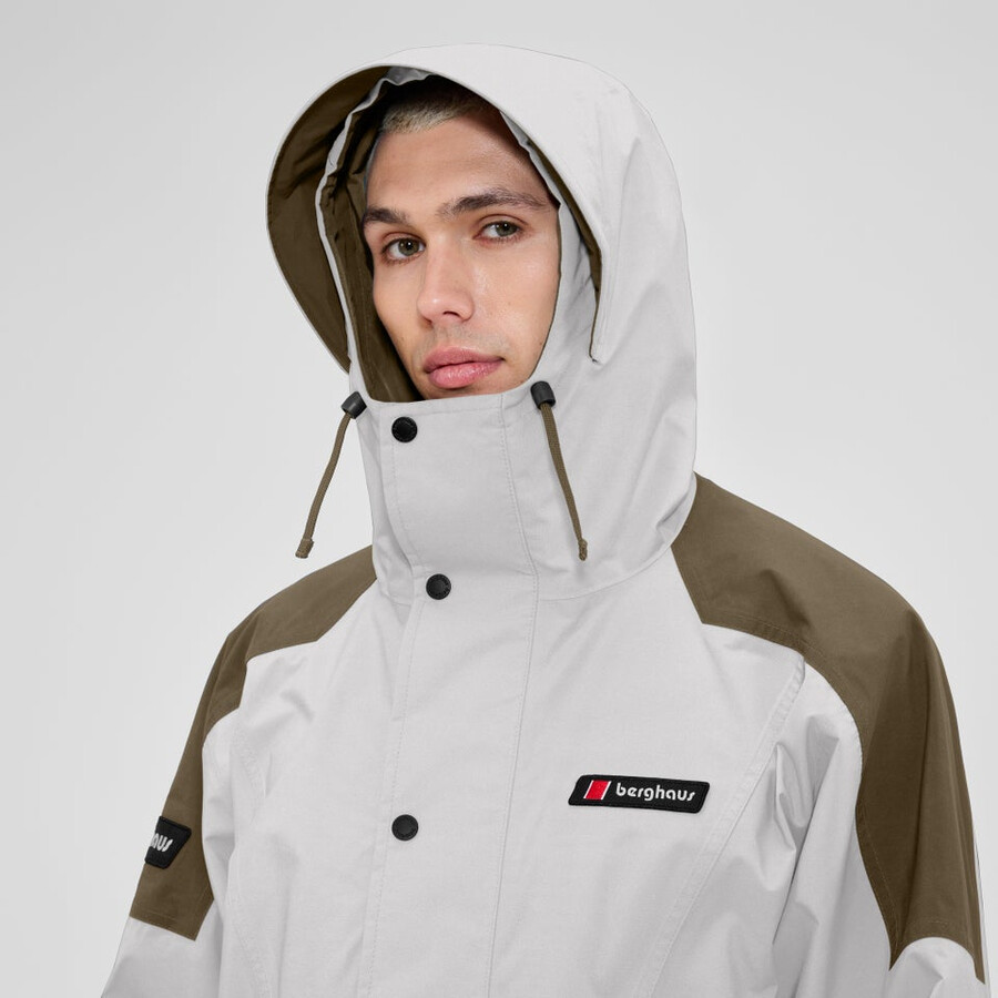 unisex berg meru gore-tex-jacke - braungrau berghaus