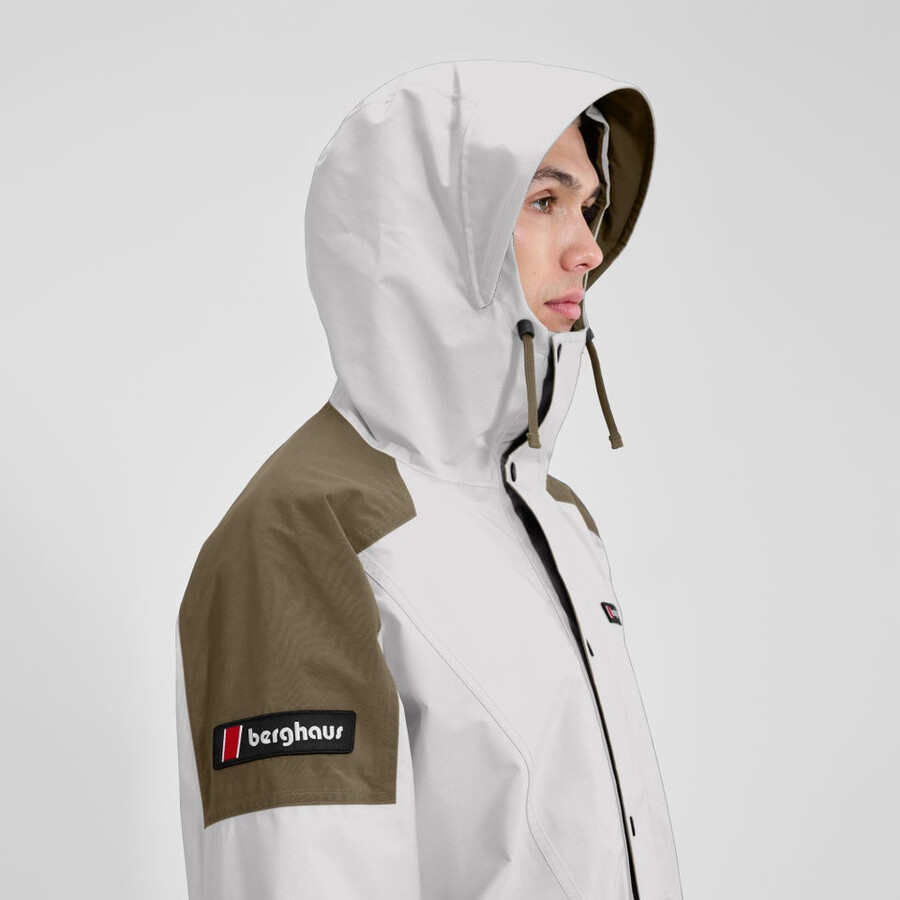 unisex berg meru gore-tex-jacke - braungrau berghaus