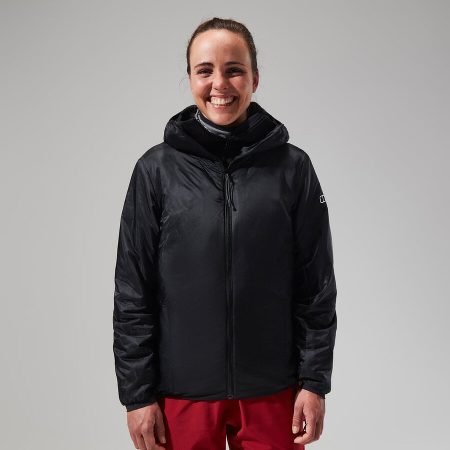 women s mtn arete lb synthetische kapuzenjacke - schwarzgrau berghaus