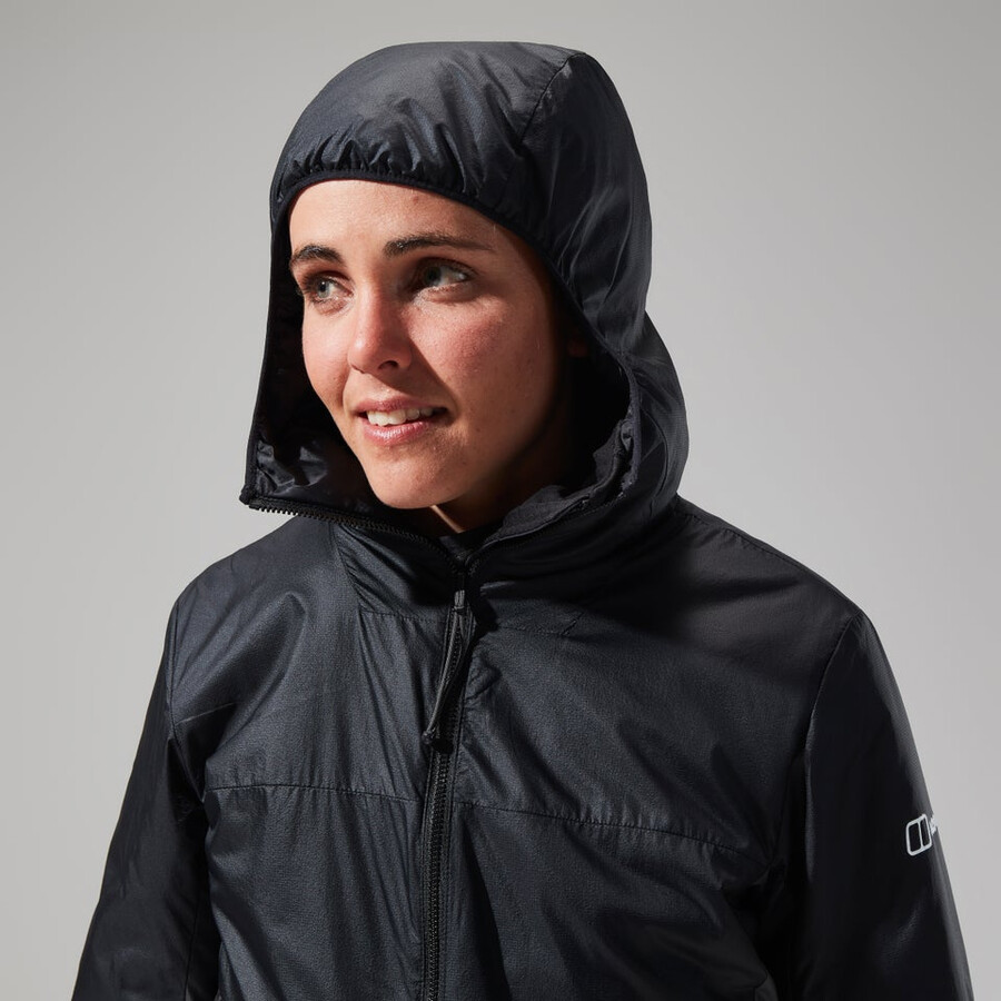 women s mtn arete lb synthetische kapuzenjacke - schwarzgrau berghaus
