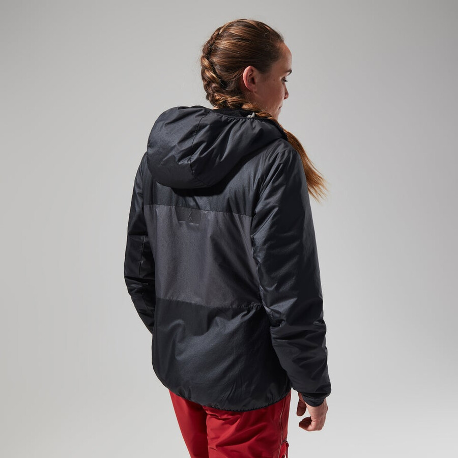 women s mtn arete lb synthetische kapuzenjacke - schwarzgrau berghaus