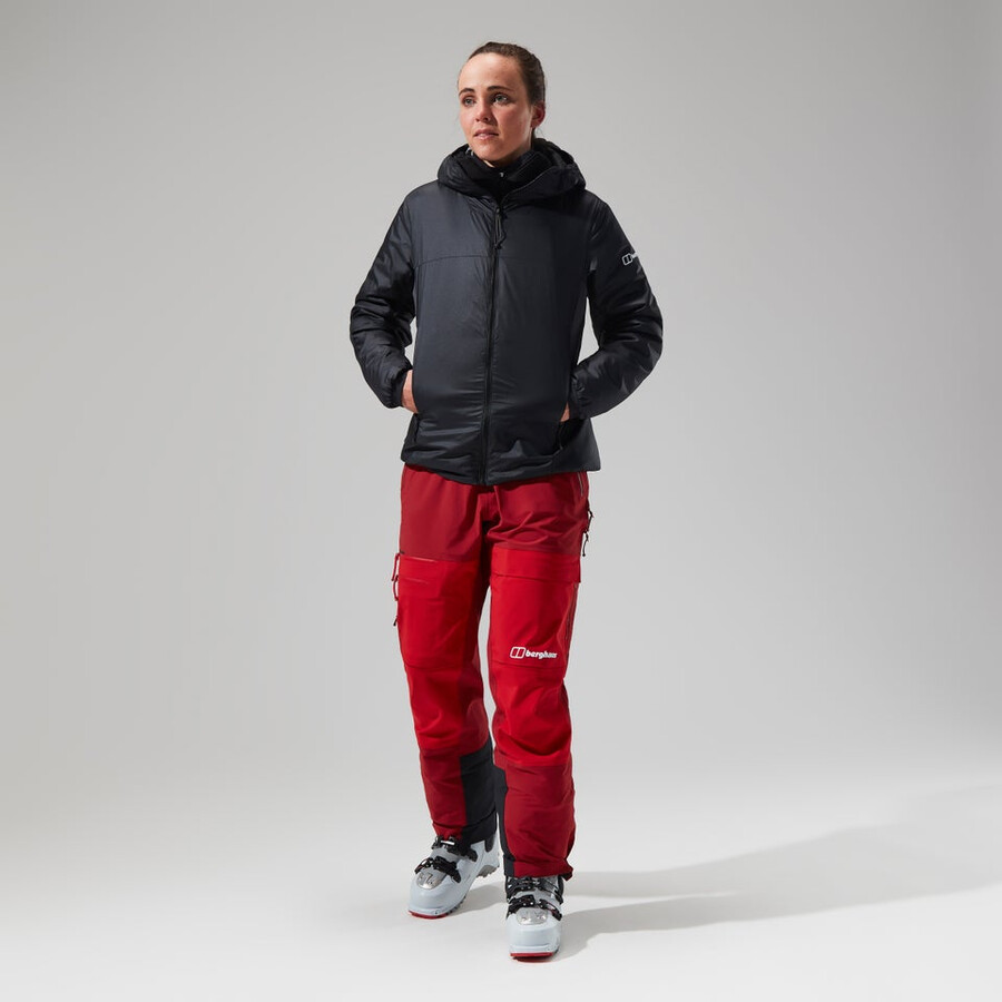 women s mtn arete lb synthetische kapuzenjacke - schwarzgrau berghaus