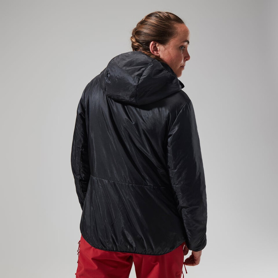 women s mtn arete lb synthetische kapuzenjacke - schwarzgrau berghaus