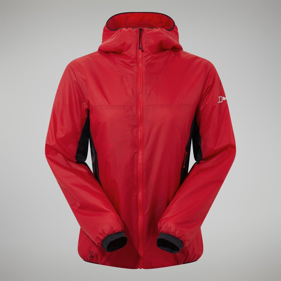 women s mtn arete lb synthetische kapuzenjacke - rotschwarz berghaus