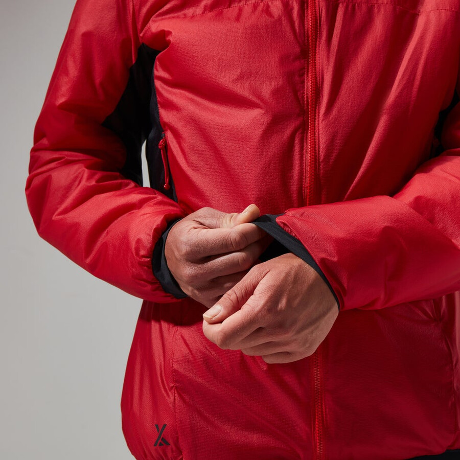 women s mtn arete lb synthetische kapuzenjacke - rotschwarz berghaus