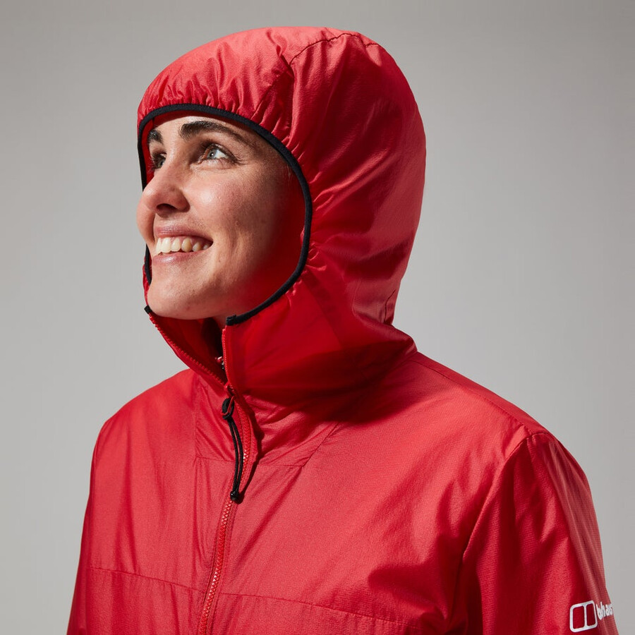 women s mtn arete lb synthetische kapuzenjacke - rotschwarz berghaus