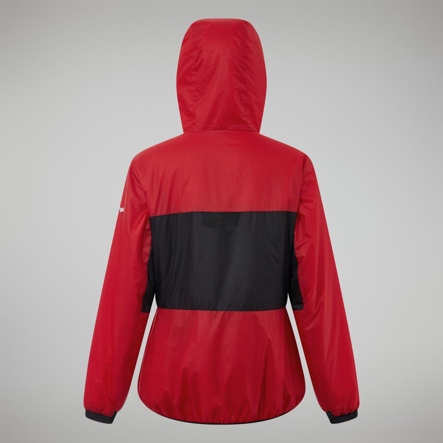 women s mtn arete lb synthetische kapuzenjacke - rotschwarz berghaus