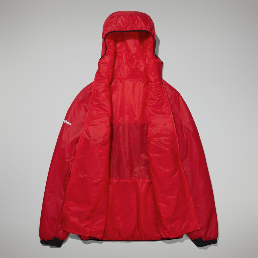 women s mtn arete lb synthetische kapuzenjacke - rotschwarz berghaus